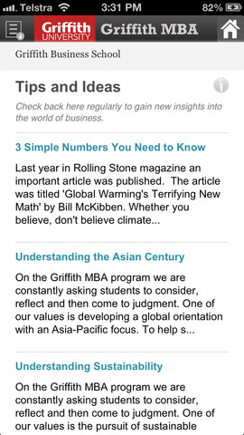 The Griffith MBA for Life App