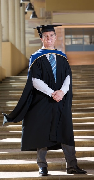 Ex-rugby player Tim Horan about to graduate from Bond University with an EMBA.